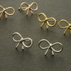 Gold/Silver/Rose Gold Cute Bow C harm Stud Earring